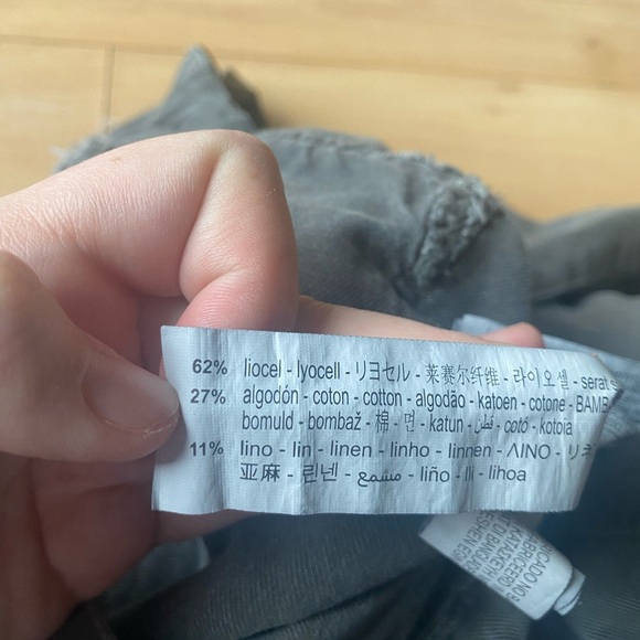 Zara Cropped Belted Trousers Lyocell/ Cotton Blend Size Small - Picture 10 of 15